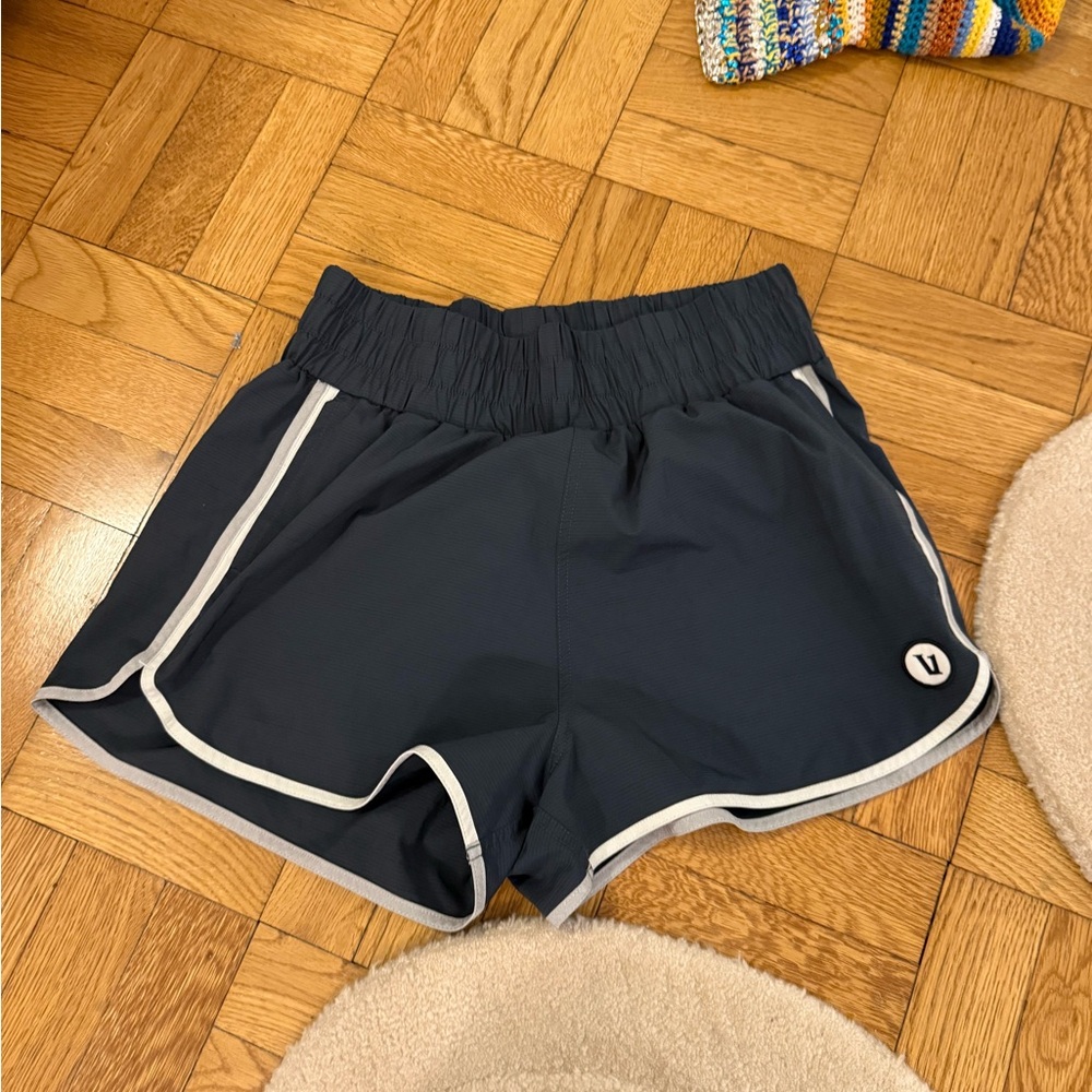 Vuori Blue and Grey Athletic Shorts Lightweight Elastic Waistband